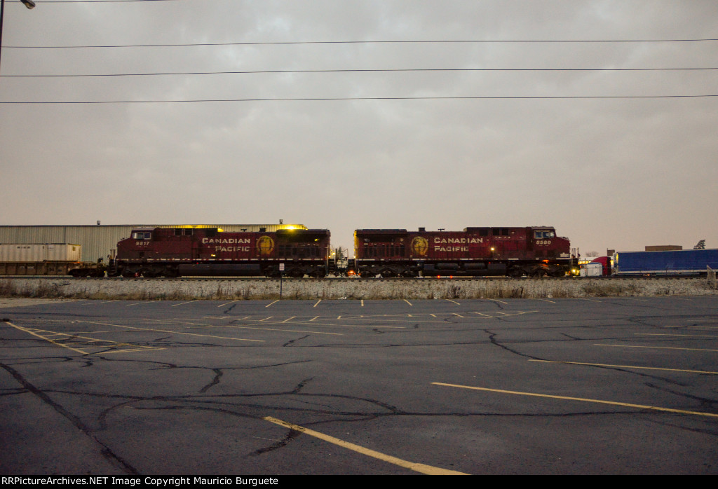 CP AC44CW Locomotives leading a train